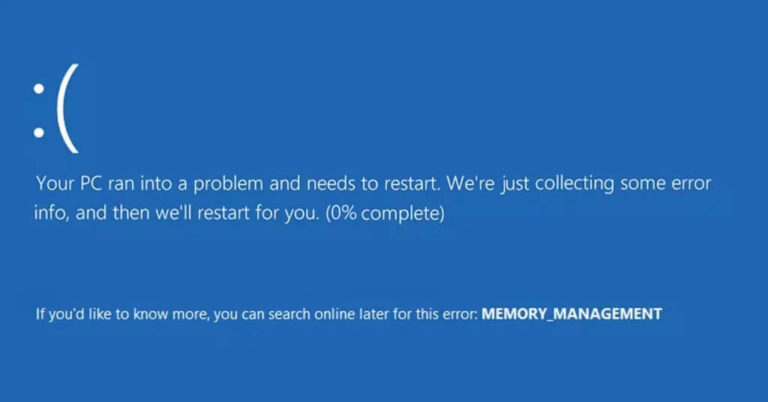 How to Fix the Windows Stop Code Memory Management BSOD